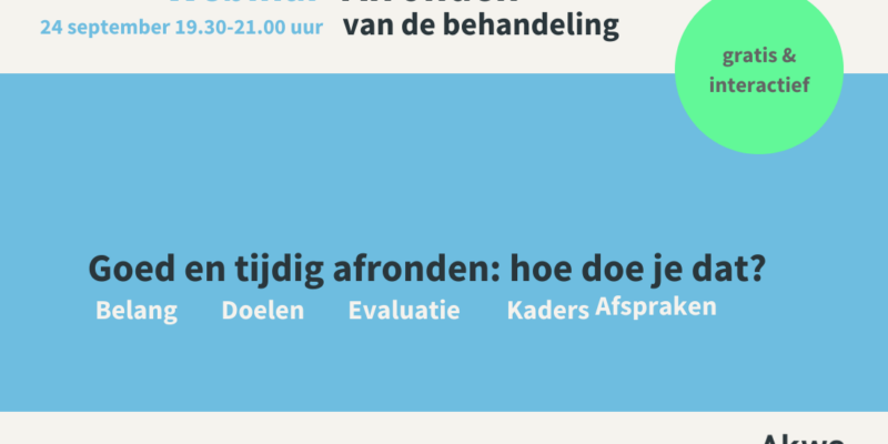 afronden van de behandeling, webinar